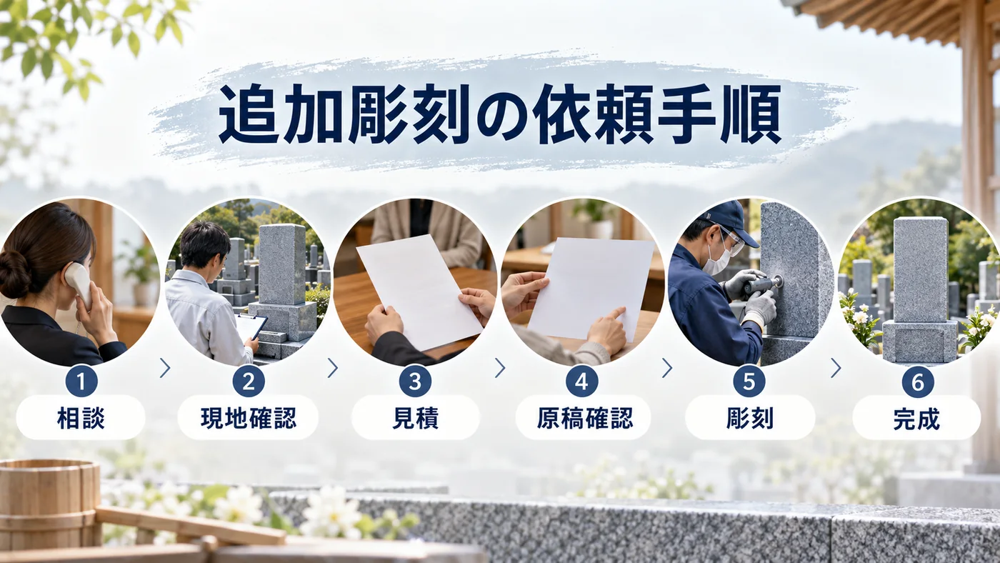 墓誌の追加彫刻を相談してから完成するまでの6つの手順