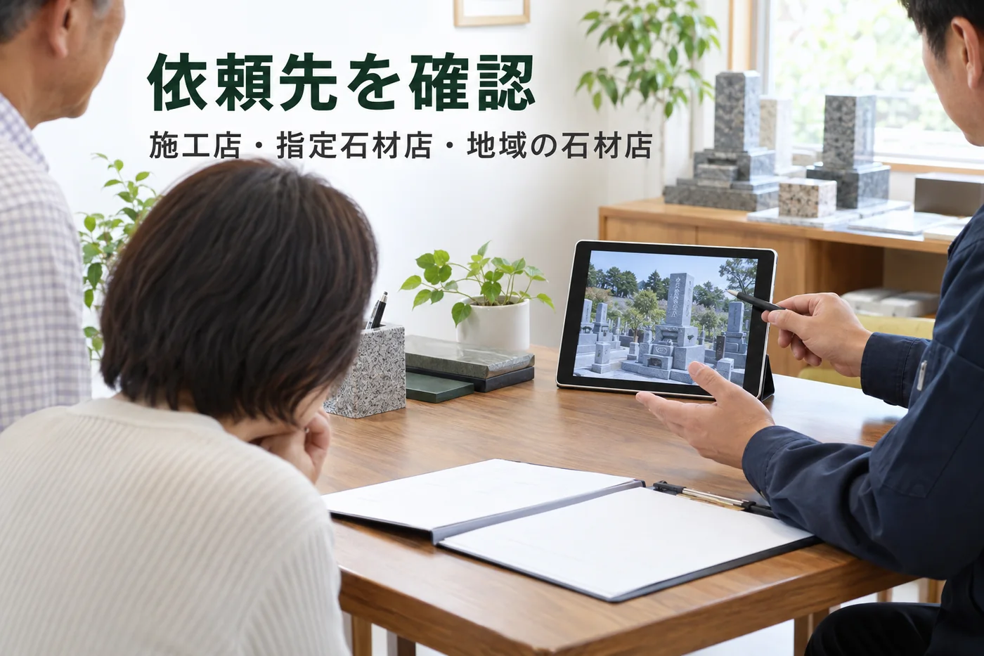 施工店・指定石材店・地域の石材店から追加彫刻の依頼先を確認する