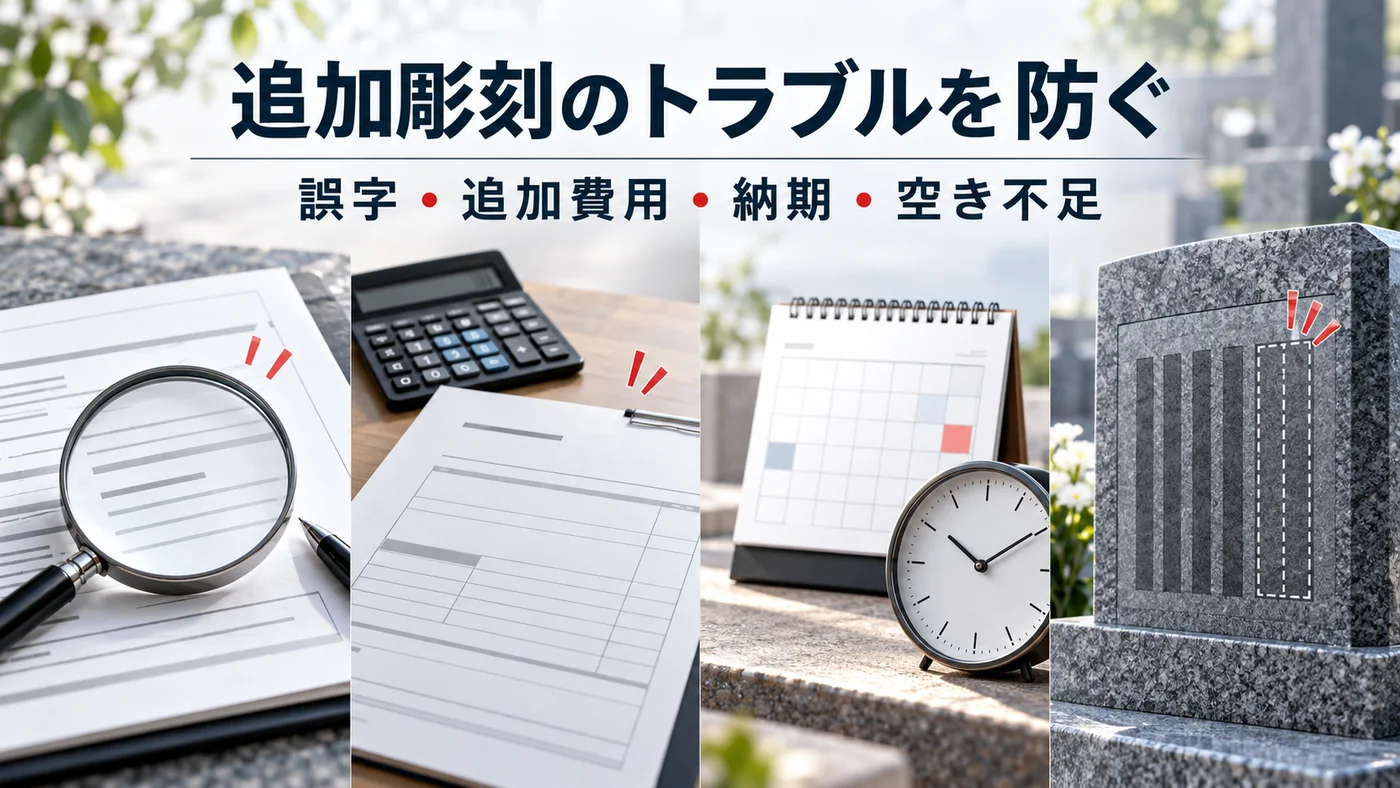 追加彫刻の誤字・追加費用・納期・彫刻スペース不足を確認する